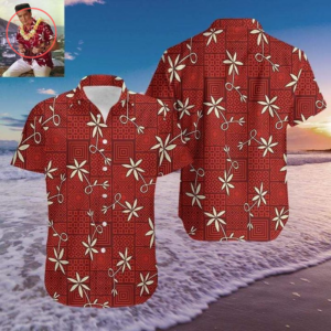 Elvis Presley Vintage Red Hawaiian Shirt Set for Men Women Kids