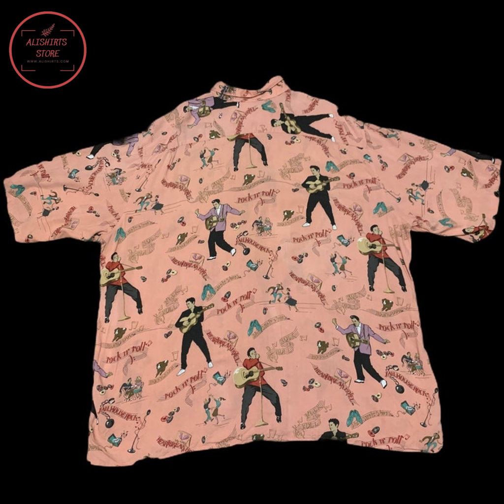 Elvis Presley Rock N Roll Hawaiian Shirt Set for Men Women Kids Elvis Presley Rock N Roll Hawaiian Shirt Set for Men Women Kids