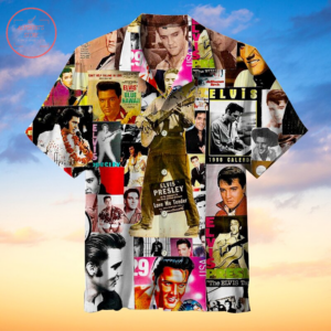 Elvis Presley Album Cover Hawaiian Shirt Set for Men Women Kids