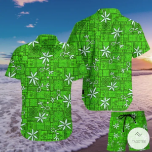 Elvis Blue Hawaii Green Version Hawaiian Shirt Set for Men Women Kids