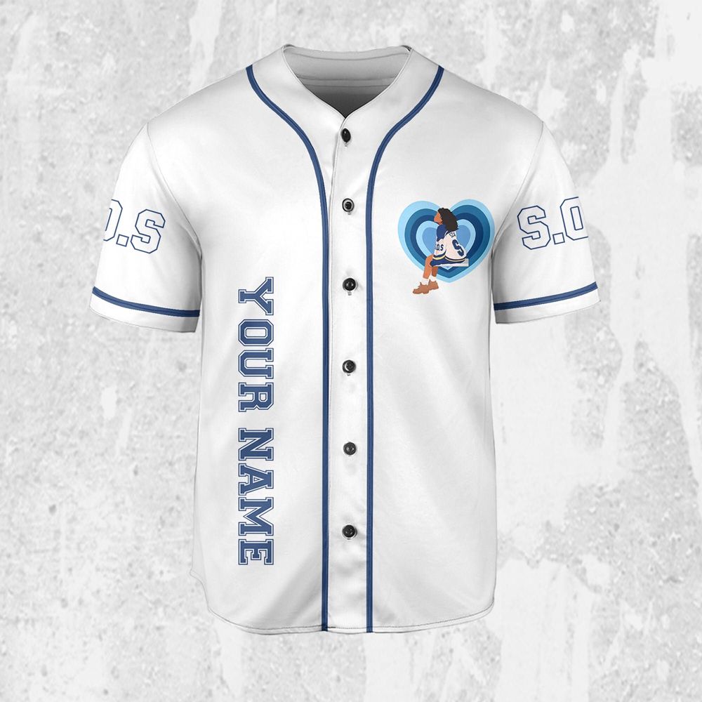 Personalize SZA Awesome Blue And White Color Jersey, Sza Baseball Jersey Gift for Fans Personalize SZA Awesome Blue And White Color Jersey, Sza Baseball Jersey Gift for Fans
