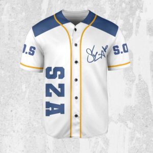 Personalize SZA Yellow And Blue Jersey, Sza Baseball Jersey, SOS New Album Gift for Fans