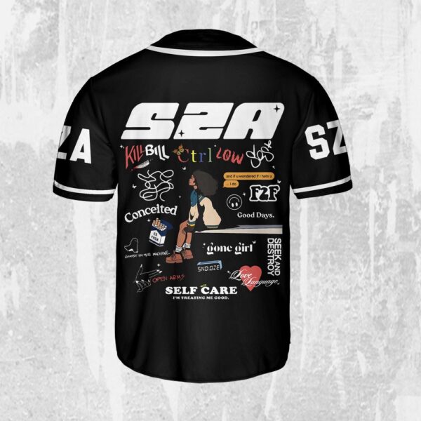 Personalize SZA SOS Black And White Jersey, Sza Baseball Jersey, SOS New Album Gift for Fans