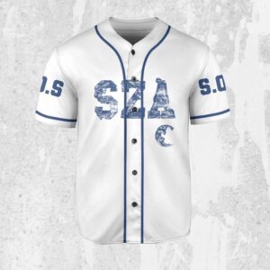 Personalize SZA Music Blue Jersey, Sza Baseball Jersey, SOS New Album Merch Gift for Fans
