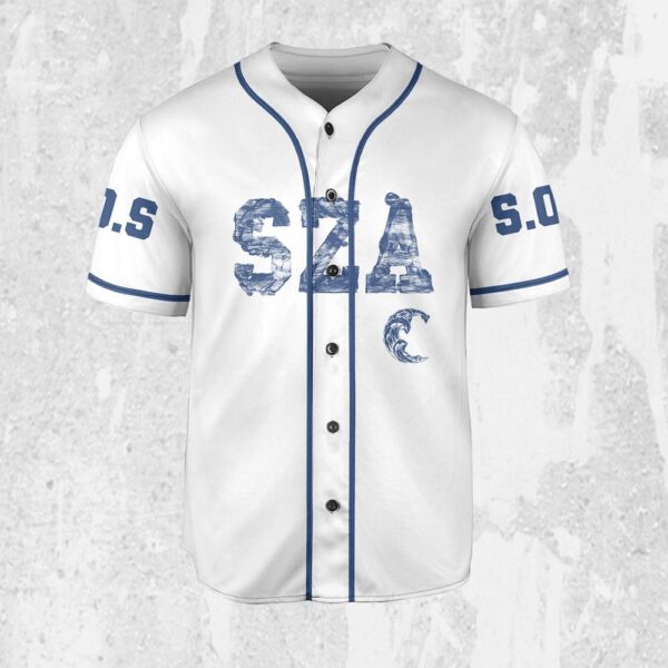Personalize SZA Music Blue Jersey, Sza Baseball Jersey, SOS New Album Merch Gift for Fans
