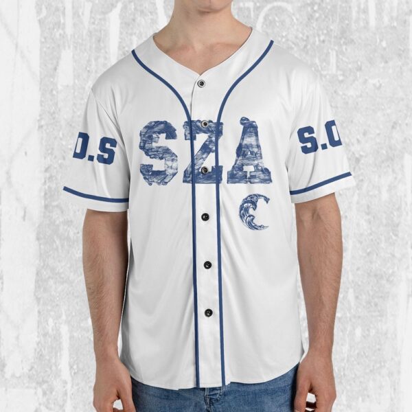 Personalize SZA Music Blue Jersey, Sza Baseball Jersey, SOS New Album Merch Gift for Fans