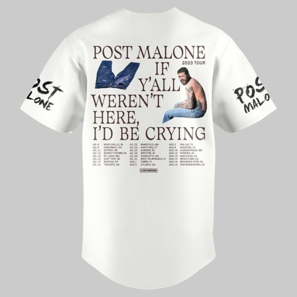 Personalized Post Malone I’D Be Crying 2025 Gift for Fans Tour Baseball Jersey Gift for Fans