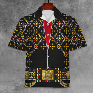Elvis Black Conquistador Unisex Hawaiian Shirt