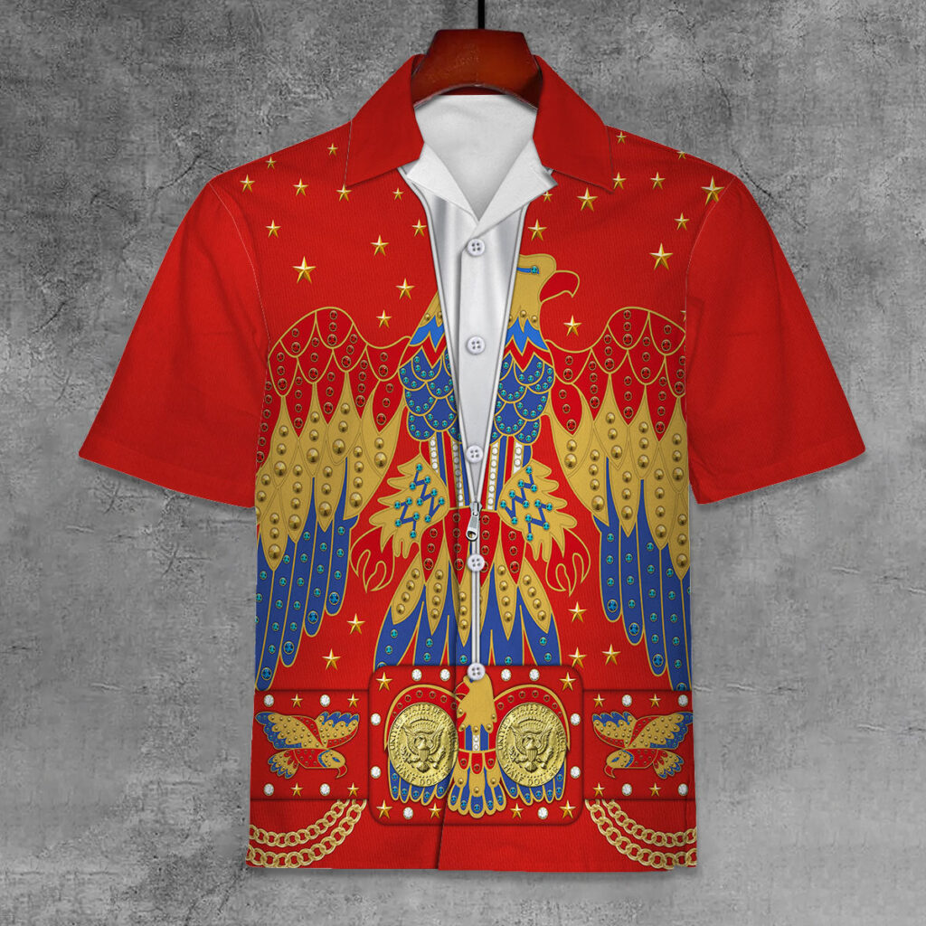 Elvis Eagle Red Unisex Hawaiian Shirt Elvis Eagle Red Unisex Hawaiian Shirt