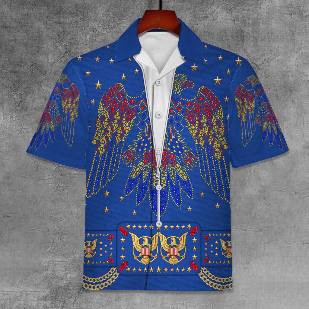 Elvis Aloha From Hawaii Blue Unisex Hawaiian Shirt Elvis Aloha From Hawaii Blue Unisex Hawaiian Shirt