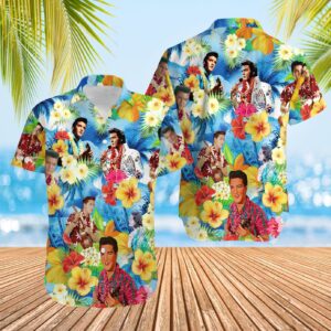 Elvis Presley Hawaiian, Tropical Button Shirt,Aloha Vibes Beach Shirt, Elvis Presley Shirt