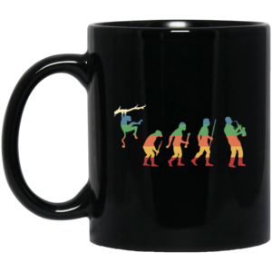 Evolution Saxophone, Music Lover, Jazz Musician, Instrument Vintage Black Mug