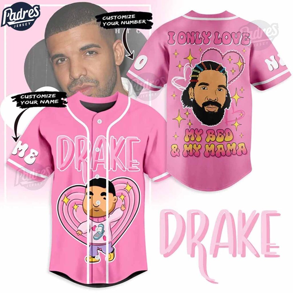Custom Drake I Only Love Valentine Baseball Jersey Custom Drake I Only Love Valentine Baseball Jersey