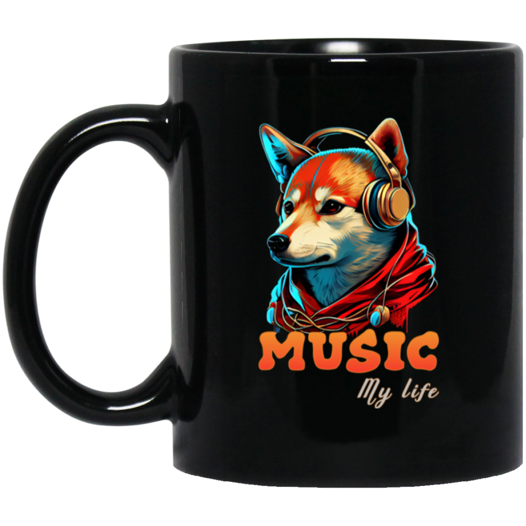 Fox Love Music, Handsome Foxe Wear A Headphone, Music Lover, Music Is My Life Black Mug Fox Love Music, Handsome Foxe Wear A Headphone, Music Lover, Music Is My Life Black Mug