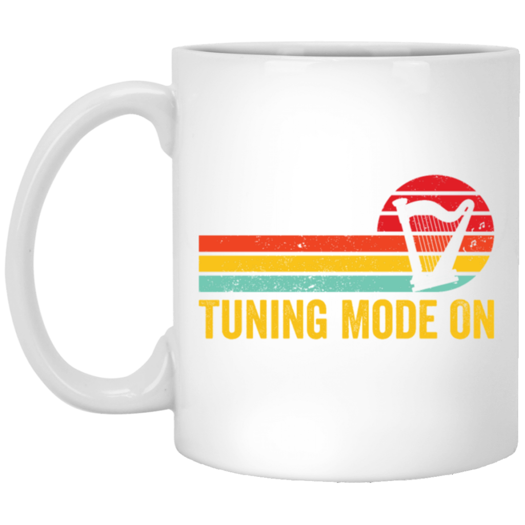 Love Music, Harp Player Gift, Harpist Retro, Tuning Mode On, Love Harp Vintage White Mug Love Music, Harp Player Gift, Harpist Retro, Tuning Mode On, Love Harp Vintage White Mug
