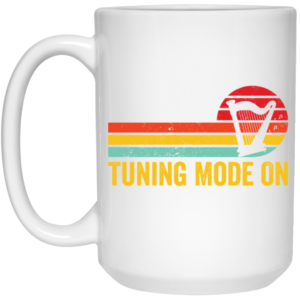 Love Music, Harp Player Gift, Harpist Retro, Tuning Mode On, Love Harp Vintage White Mug 1