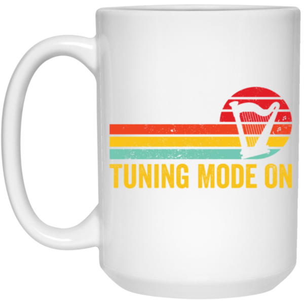 Love Music, Harp Player Gift, Harpist Retro, Tuning Mode On, Love Harp Vintage White Mug