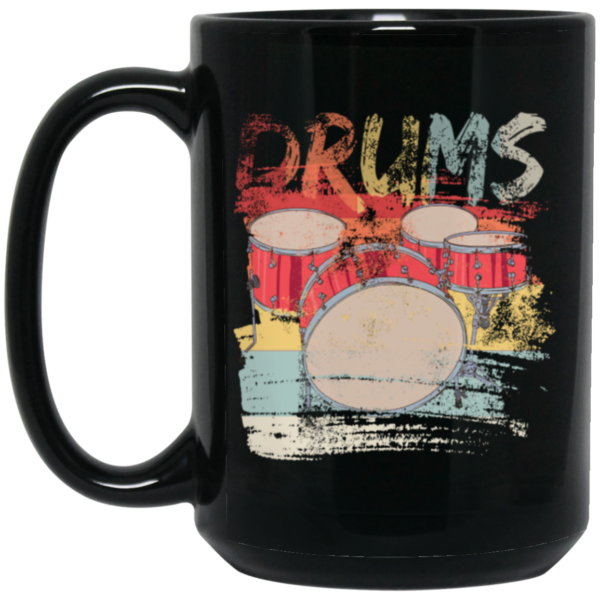 Gift For Drummer Retro Drums Passionate About Music Perfect For Orchestras Black Mug