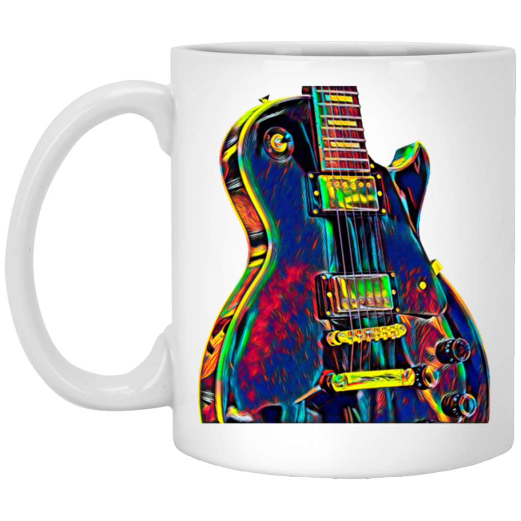 Metal Rock Music Lead Colors, Electric Guitar, Musician Player, Colorful Guitar, Guitarist White Mug Metal Rock Music Lead Colors, Electric Guitar, Musician Player, Colorful Guitar, Guitarist White Mug