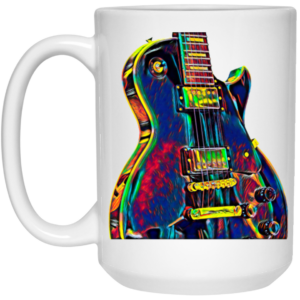 Metal Rock Music Lead Colors, Electric Guitar, Musician Player, Colorful Guitar, Guitarist White Mug 1