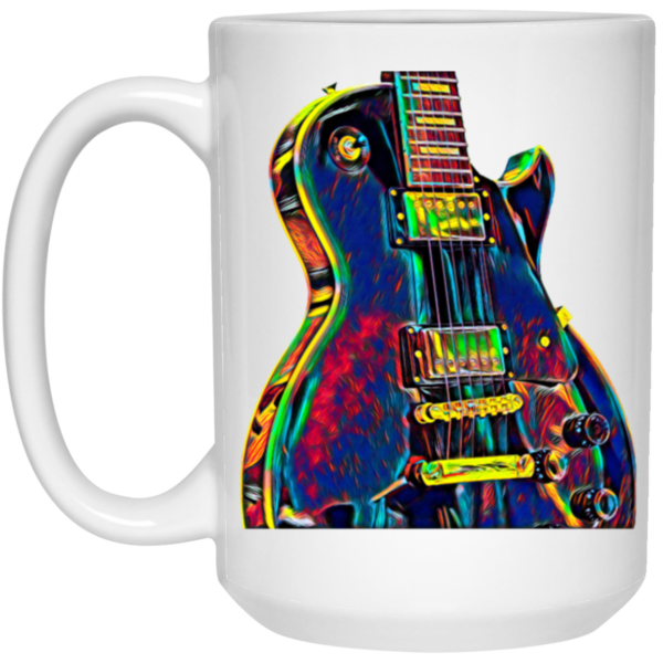 Metal Rock Music Lead Colors, Electric Guitar, Musician Player, Colorful Guitar, Guitarist White Mug