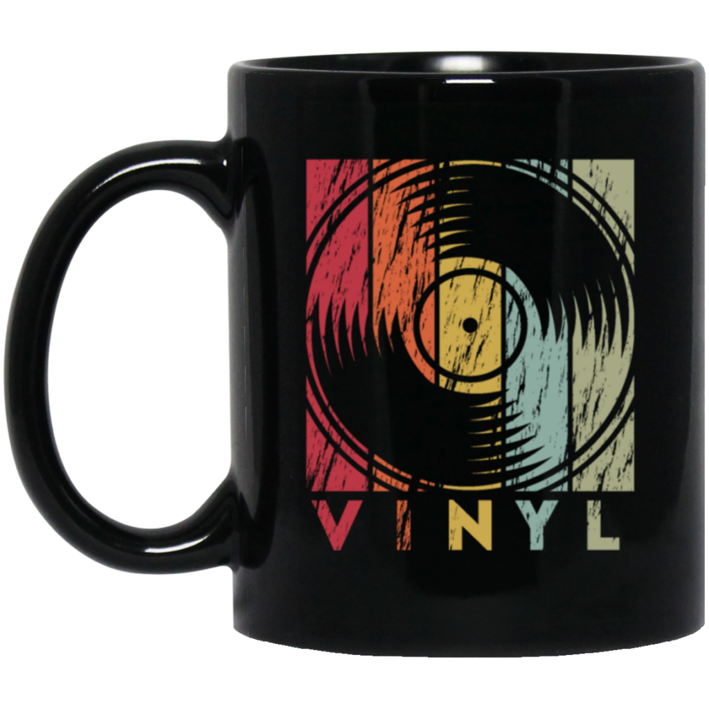 Used Look Vinyl Record Vinyl Retro Old School Music Perfect Gift Black Mug Used Look Vinyl Record Vinyl Retro Old School Music Perfect Gift Black Mug