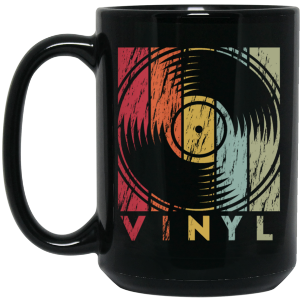 Used Look Vinyl Record Vinyl Retro Old School Music Perfect Gift Black Mug