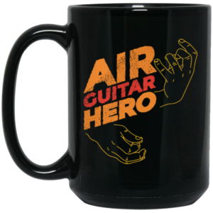 Best Guitar, Love Music, Air Guitar Hero, Love Guitar Gift Idea Black Mug 1