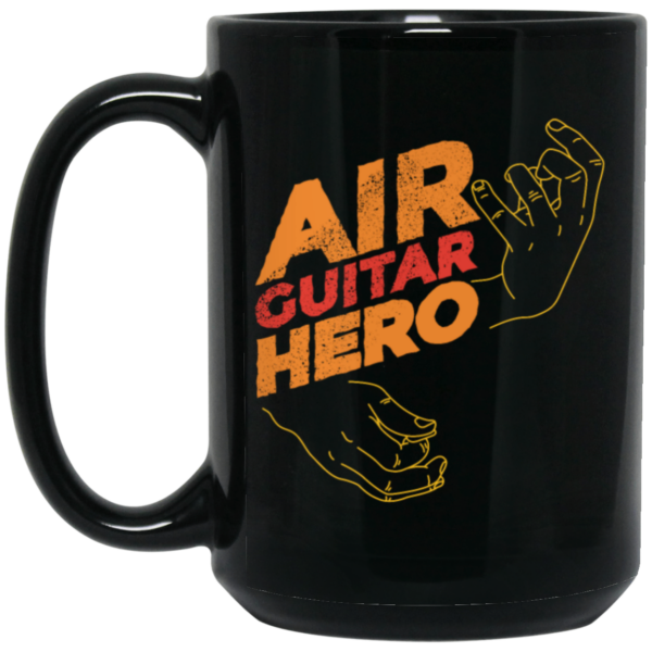 Best Guitar, Love Music, Air Guitar Hero, Love Guitar Gift Idea Black Mug