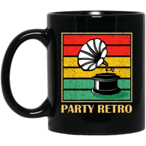 Retro Grammophone, Party Retro, Retro Music Black Mug
