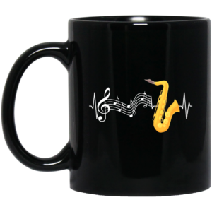 Heartbeat Trumpet, Trumpet Musician, Love Trumpet Black Mug