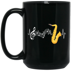 Heartbeat Trumpet, Trumpet Musician, Love Trumpet Black Mug 1