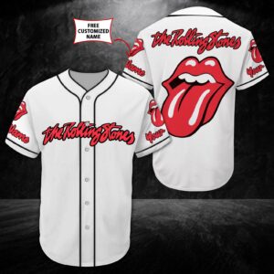 Rock N Roll The Rolling Stones Color Baseball Tee White (Personalized Custom Name) Unisex Men Women