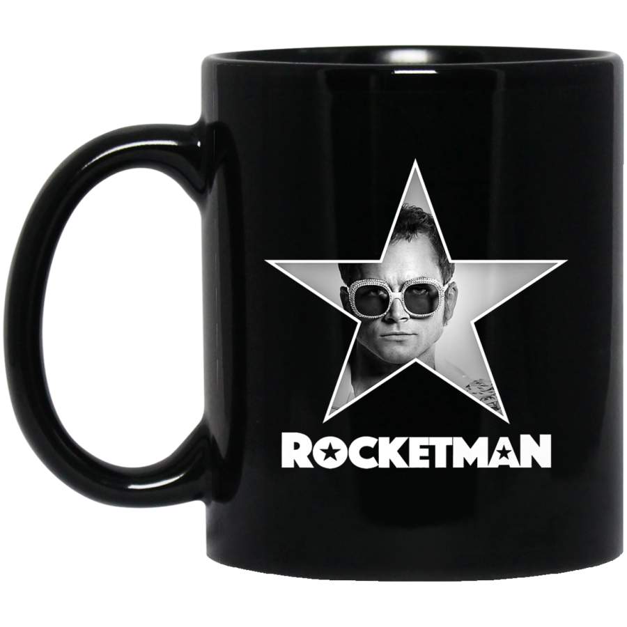 Rocketman Official Elton John Star Photo B&W Coffee Mug Rocketman Official Elton John Star Photo B&W Coffee Mug