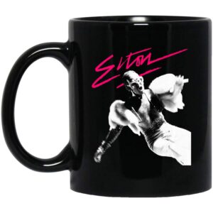 Elton John Official Pink Brush Photo Coffee Mug