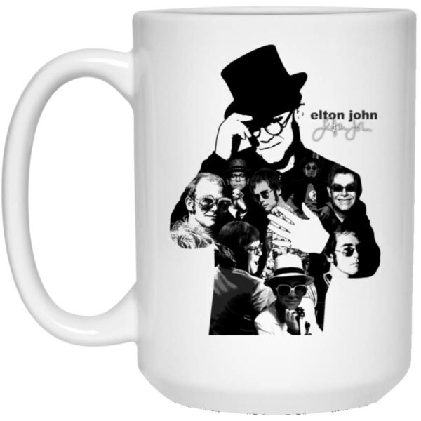 Elton John Montage Image White Big Mug