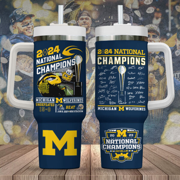Michigan Wolverines Football 40oz Stanley Tumbler Gift – Gift for Fans – Gift for Fans