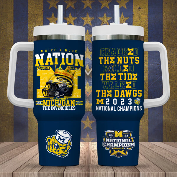 Michigan Wolverines Football 40oz Stanley Tumbler Gift – Gift for Fans – Gift for Fans