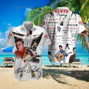 Retro Elvis Presley Button Shirt, Elvis Presley Button Shirt, Elvis The King Of Rock Roll Hawaiian Shirt, Button Up Shirt