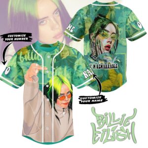 Billie Eilish Baseball Jersey For Men Women And Kids Gift
