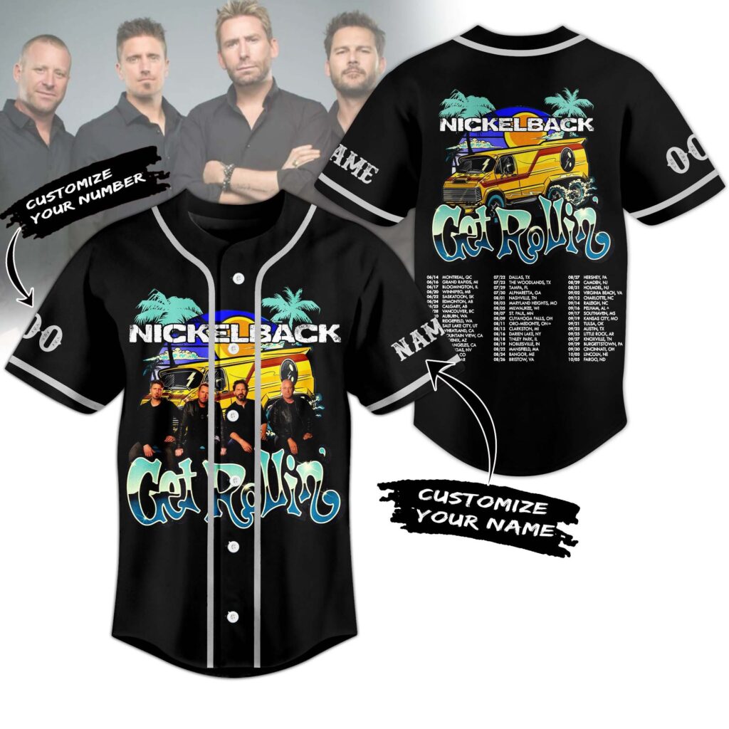 Nickelback Get Rollin Baseball Jersey For Men Women And Kids Gift for Fans Nickelback Get Rollin Baseball Jersey For Men Women And Kids Gift for Fans