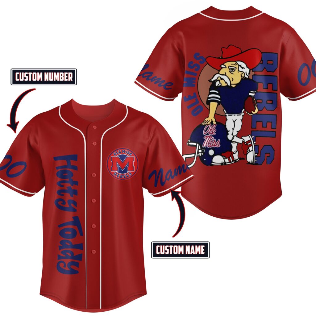 Ole Miss Rebels Baseball Jersey For Men Women And Kids Gift for Fans Ole Miss Rebels Baseball Jersey For Men Women And Kids Gift for Fans