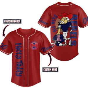 Ole Miss Rebels Baseball Jersey For Men Women And Kids Gift for Fans