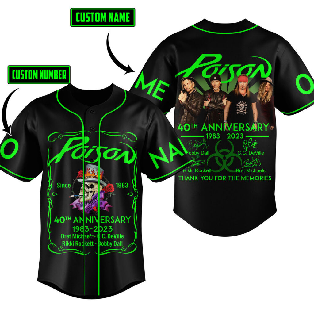 Poison Gift for Fansth Anniversary Baseball Jersey For Men Women And Kids Gift for Fans Poison Gift for Fansth Anniversary Baseball Jersey For Men Women And Kids Gift for Fans
