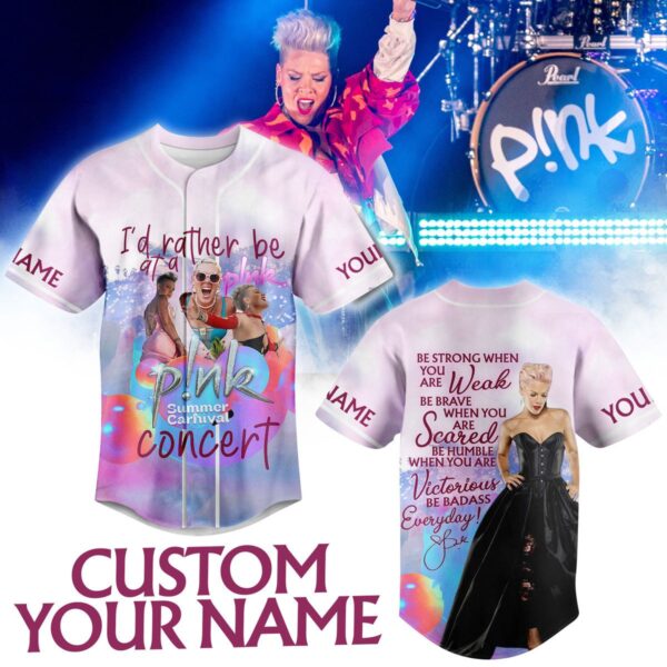Pink Summer Carnival Baseball Jersey For Men Women And Kids Gift for Fans