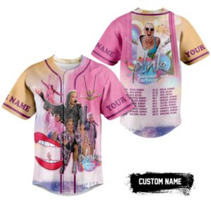 Pink Summer Carnival Baseball Jersey For Men Women And Kids Gift for Fans