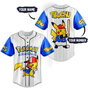 Pikachu Pokemon Baseball Jersey For Men Women And Kids Gift for Fans