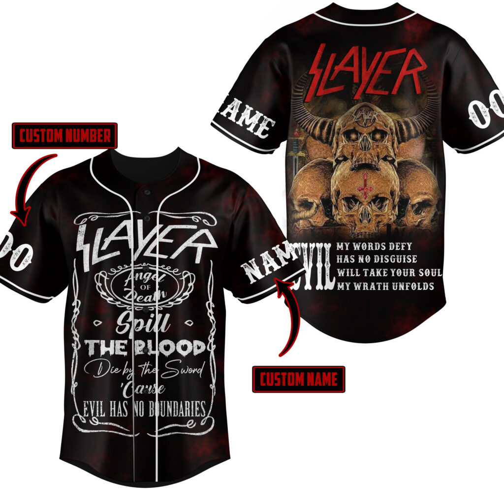 Slayer Evil Baseball Jersey For Men Women And Kids Gift for Fans Slayer Evil Baseball Jersey For Men Women And Kids Gift for Fans