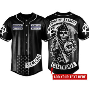 Sons of Anarchy Baseball Jersey For Men Women And Kids Gift for Fans
