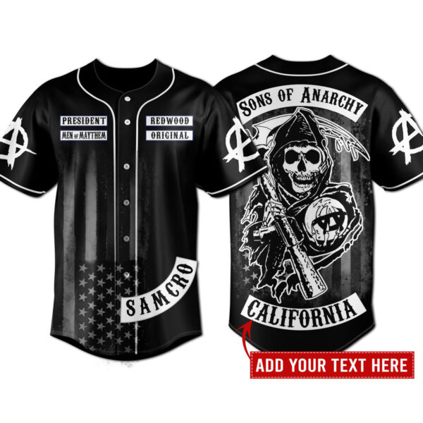 Sons of Anarchy Baseball Jersey For Men Women And Kids Gift for Fans